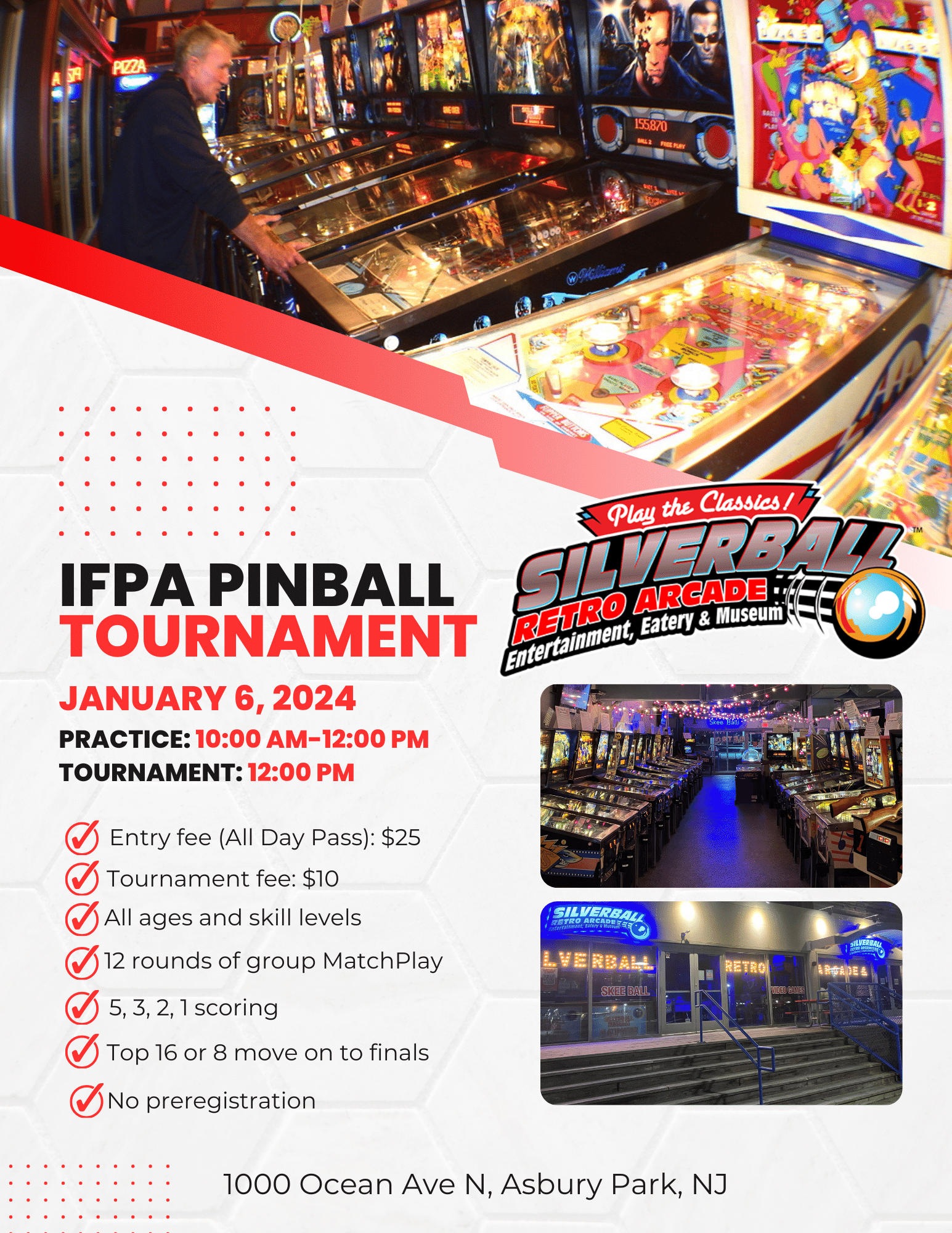 Pinball Tournament Silverball Retro Arcade Asbury Park